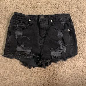 Black jean shorts